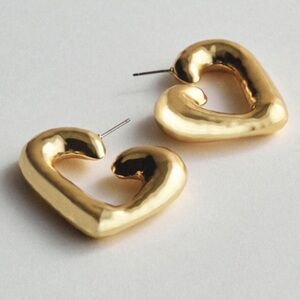 J crew Heart hoop earrings nwot